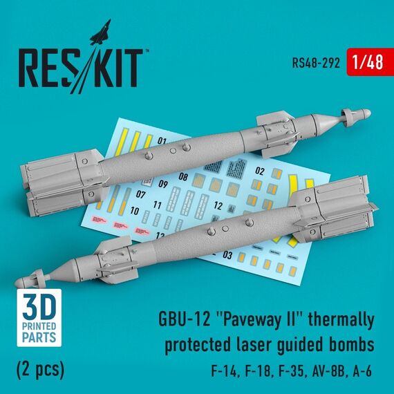 GBU-12 "Paveway II" thermally protected laser guided bombs (2 pcs) (3D Printed)