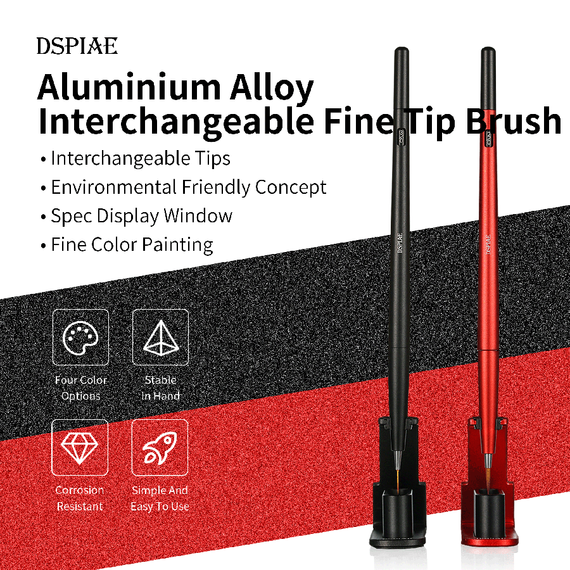 Fine brush with replacable point tip - red DSPIAE AT-FB01, image 2