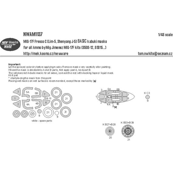 Mig-17F (Lim-5, Shenyang J-5) BASIC kabuki masks, image 2