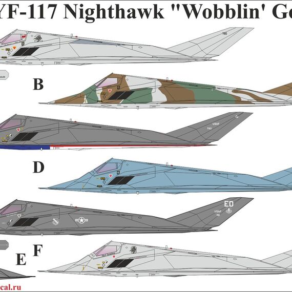 YF-117 Nighthawk "Wobblin' Goblin" with stencils	