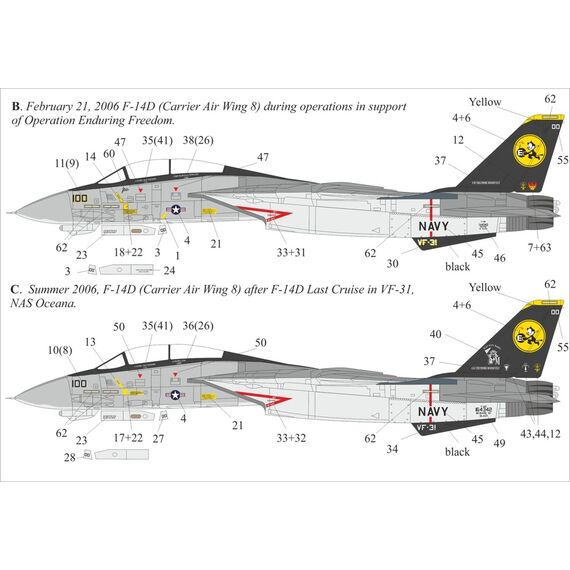 F-14D VF-31 Last Cruise with stencils, image 3