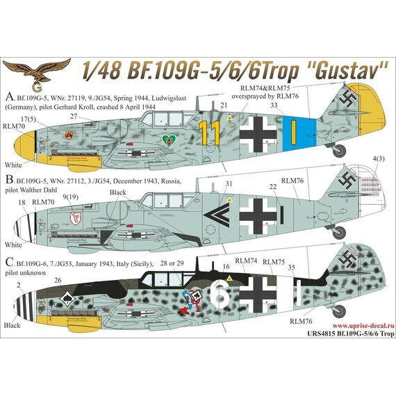 Bf.109G-5/6/6 Trop + masks ​(no stencils), image 2