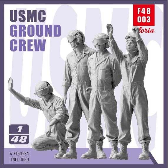 USMC Ground crew 4 figures Gloria Model F48003 1:48