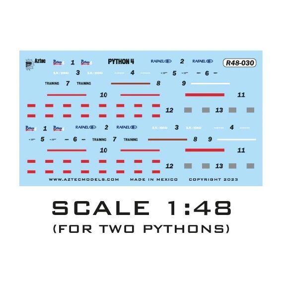 Python 4 missile Stencils (for two missiles)