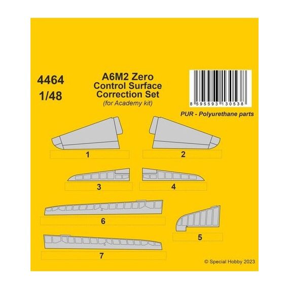 ​A6M2 Zero Control surface correction set, image 2