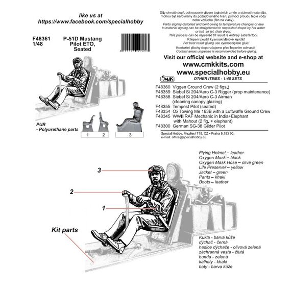 P-51D Mustang Pilot ETO, seated CMK 1:48, image 8