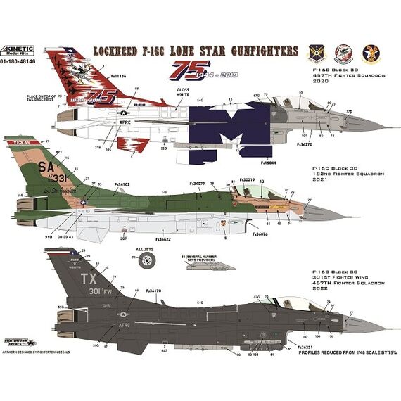 F-16C Texas ANG The Lone Star Gunfighters Kinetic K48146 1:48, image 5