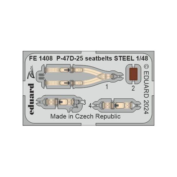 P-47D-25 seatbelts STEEL, image 2