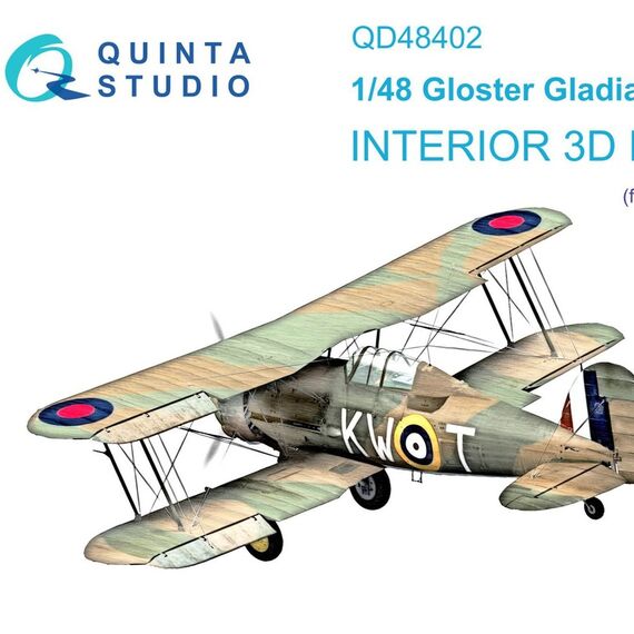 Gloster Gladiator MKII 3D-Printed & coloured Interior on decal paper