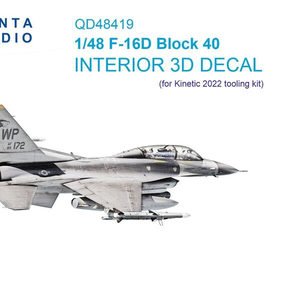 F-16D block 40 3D-Printed & coloured Interior on decal paper