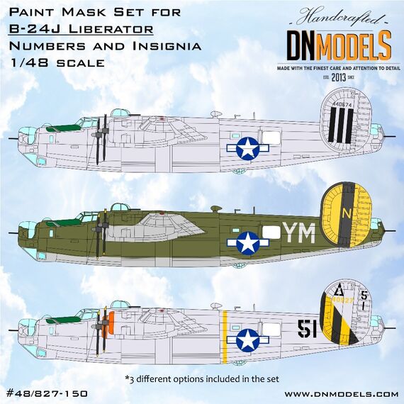 B-24J Liberator Insignia & Numbers paint mask set