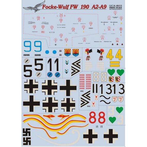 FW 190А2-А9 А complete set decals, image 2