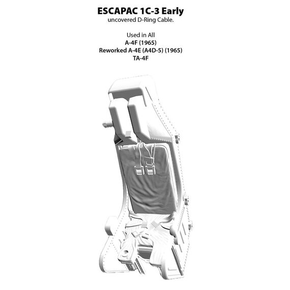 ESCAPAC 1C-3 Seat with uncovered D Ring cable (1) Smooth Parachute Pack, image 2