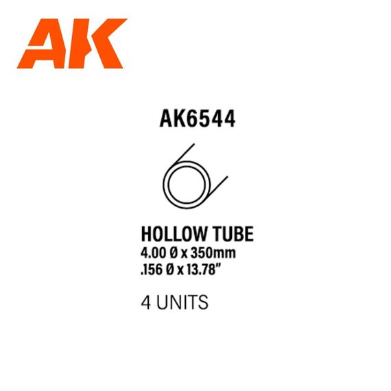 Hollow tube 4.00 diameter x 350mm Styrene AK Interactive AK6544, image 3