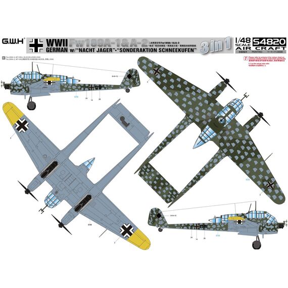 Fw 189A-1&A-2 /w Nacht Jager Sonderaktion Schneekufen Great Wall Hobby S4820 1:48, image 7