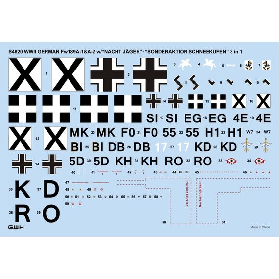 Fw 189A-1&A-2 /w Nacht Jager Sonderaktion Schneekufen Great Wall Hobby S4820 1:48, image 8