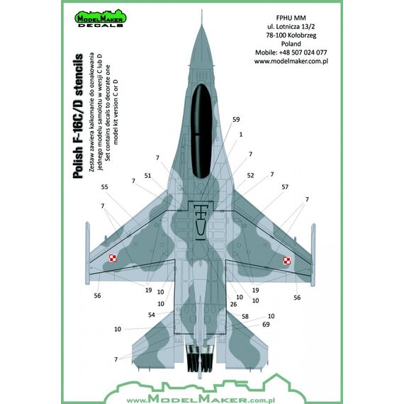 Polish F-16C/D Stencils, image 5