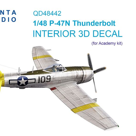 P-47N Thunderbolt 3D-Printed & coloured Interior on decal paper