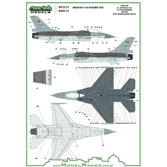 Belgian F-16 insignias & stencils-generic set, image 4