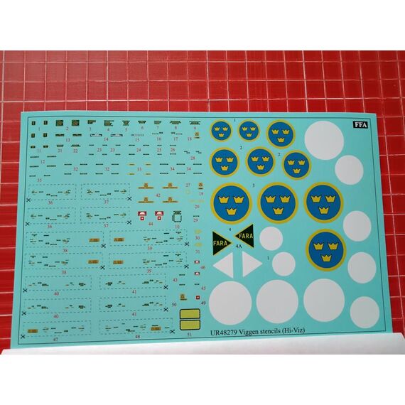 SAAB xx37 Viggen HI-Viz stencils with insignia, image 3