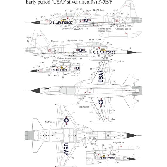 F-5A/B/E/F Tiger-II Hi-Viz stencils, image 8