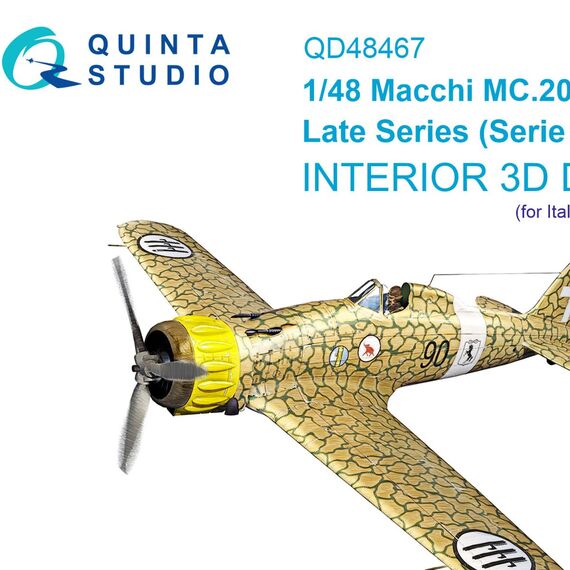 Macchi MC.200 Saetta (Late) 3D-Printed & coloured Interior on decal paper