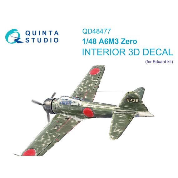 A6M3 Zero 3D-Printed & coloured Interior on decal paper, image 2