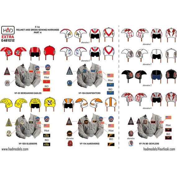 F-14 Patches and helmet markings PART 4 decal sheet, image 4