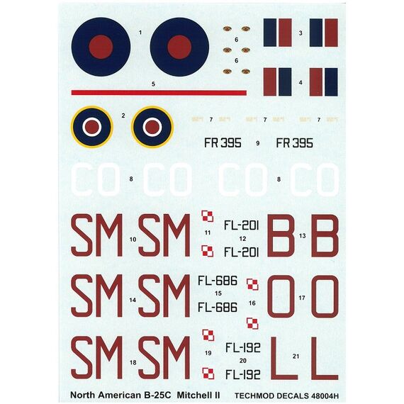 B-25C Mitchell II decal sheet, image 5