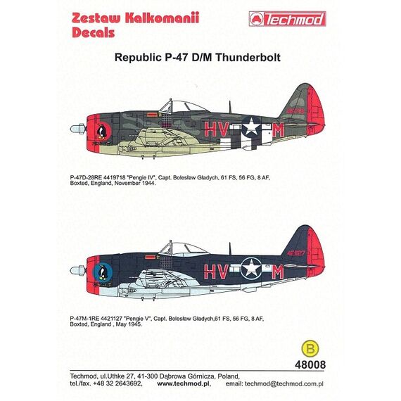 P-47D/M Thunderbolt decal sheet, image 2