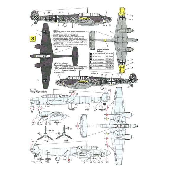 Bf 110C decal sheet, image 7