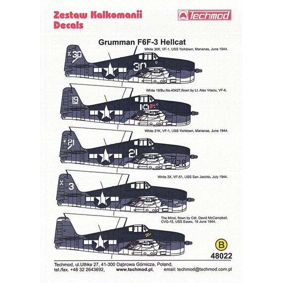 F6F-3 Hellcat decal sheet, image 2