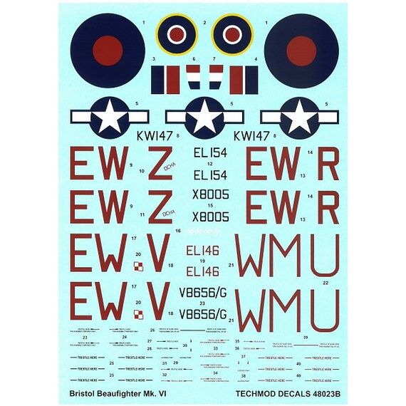 Beaufighter VI decal sheet, image 7