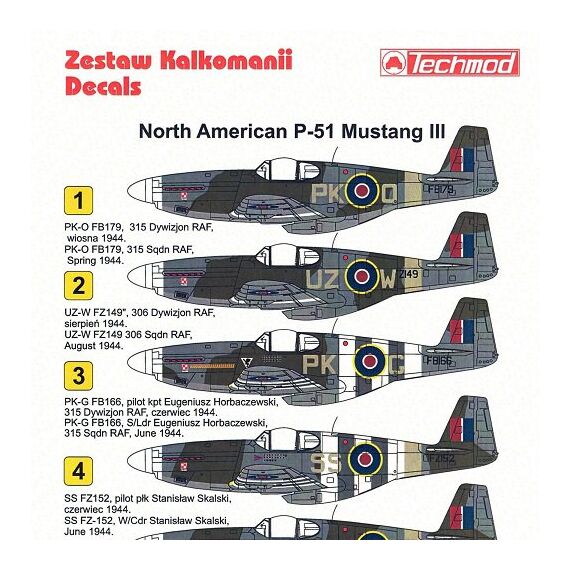 P-51 Mustang III decal sheet