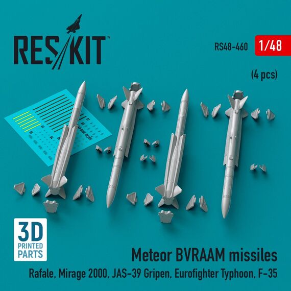 Meteor BVRAAM missiles (4 pcs) (3D Printed)