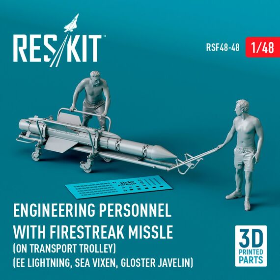 Engineering Personnel with Firestreak missle (on transport trolley) ResKit RSF48-0048 1:48