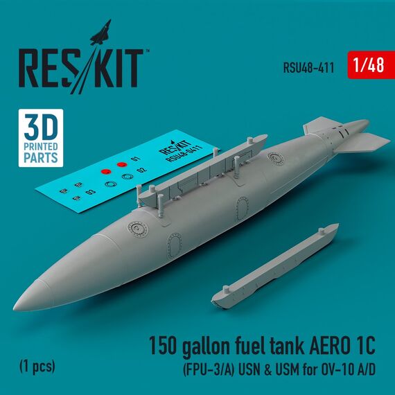 150 gallon fuel tank AERO 1C (FPU-3/A) USN & USM for OV-10 A/D (1 pcs) (3D Printed)