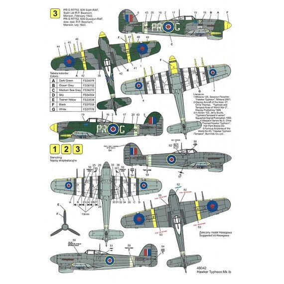 Hawker Typhoon IB decal sheet, image 5