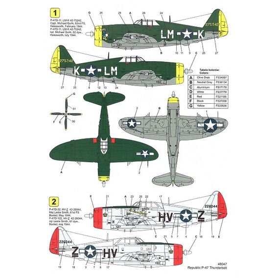 P-47D Thunderbolt decal sheet, image 4