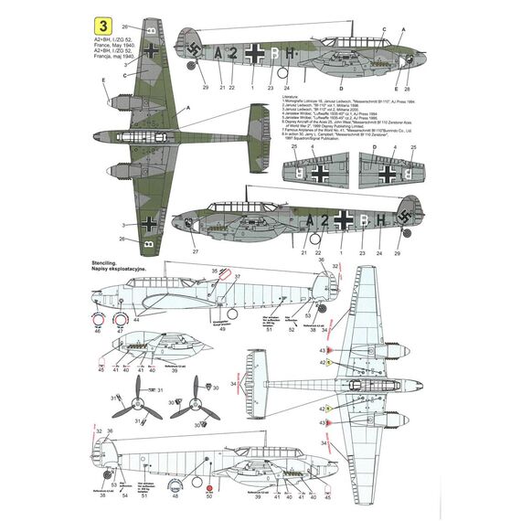 Bf 110C decal sheet, image 5