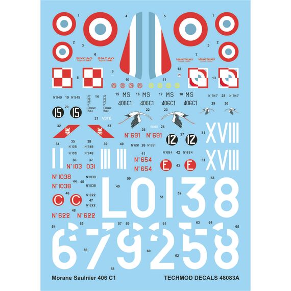 Morane-Saulnier MS.406C1 decal sheet, image 3