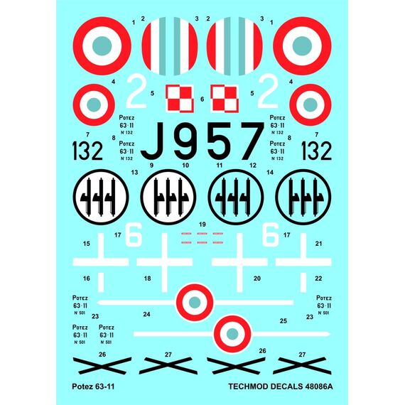 Potez 63-11 decal sheet, image 3