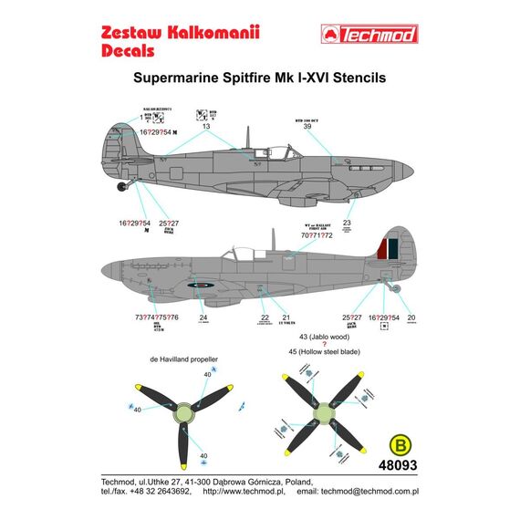 Spitfire I-XVI Stencils, image 2