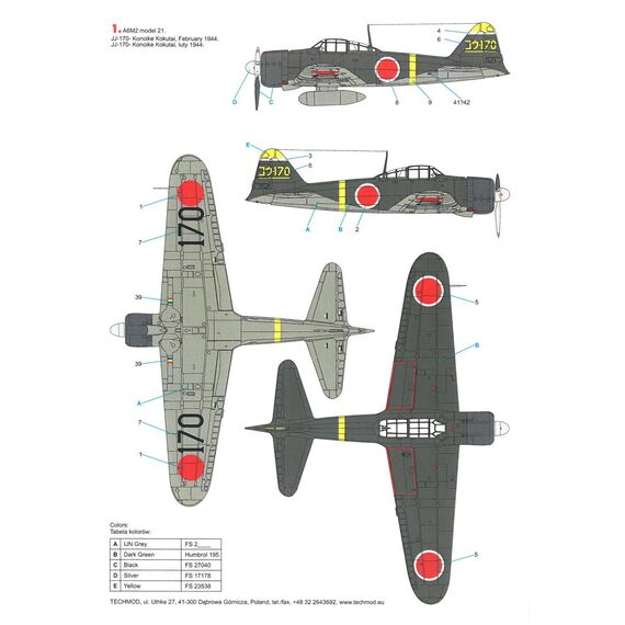 A6M2 Zero decal sheet, image 4