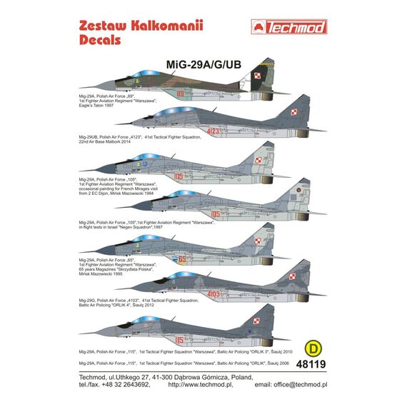 MiG-29A/G/UB decal sheet, image 2