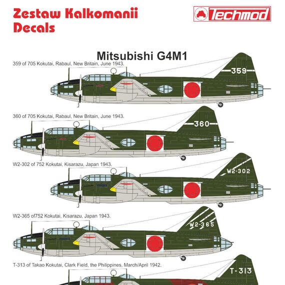 Mitsubishi G4M1 “Betty” decal sheet