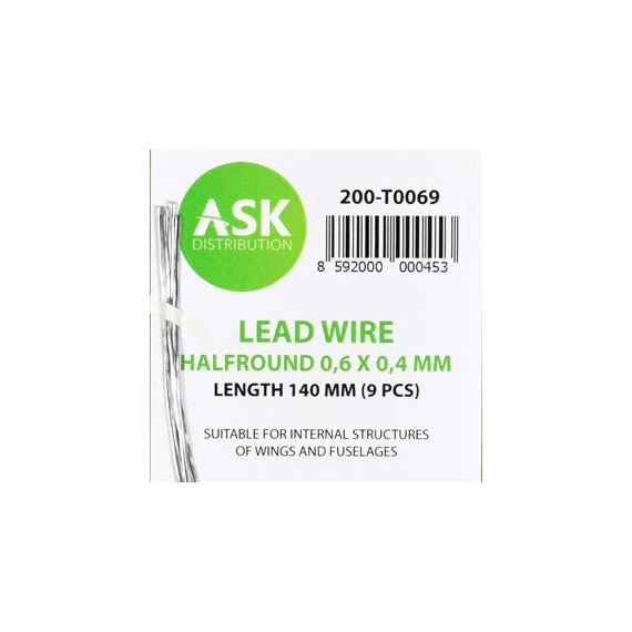 Lead Wire - Halfround 0,6 x 0,4 x 140 mm (9 pcs)