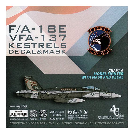 F/A-18E VFA-137 ''KESTRELS'' decal & mask