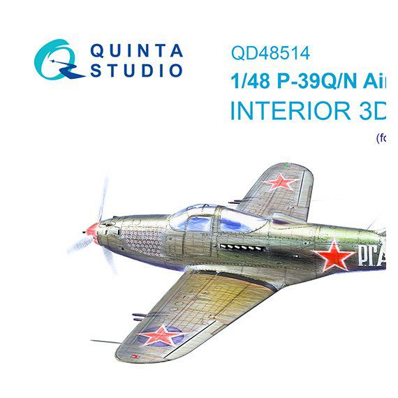 P-39Q/N Airacobra 3D-Printed & coloured Interior on decal paper