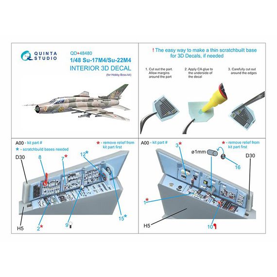 Su-17M4/Su-22M4 3D-Printed & coloured Interior on decal paper (with 3D-printed resin parts), image 14